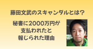 藤田文武のスキャンダルとは？